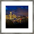 Space Needle In Seattle After Dark Framed Print