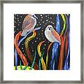 Sparrows Inspired By Chihuly Framed Print
