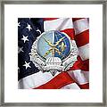 Special Operations Weather Team -  S O W T  Badge Over American Flag Framed Print