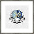 Special Operations Weather Team -  S O W T  Badge Over White Leather Framed Print
