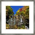 Spectacular Fall Color At Amicalola Falls Framed Print