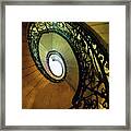 Spiral Staircase In Brown And Green Tones Framed Print