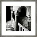 Santa Barbara Spiral Stairs- Black And White Photo By Linda Woods Framed Print