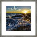 Splash Wave On Sunset Cadiz Sapin Framed Print