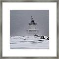 Spring Point Ledge Lighthouse Blizzard Framed Print