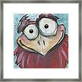 Square Bird Number 4 With Eyes Framed Print