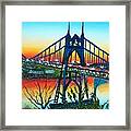 St. Johns Bridge At Sunset 1 Framed Print