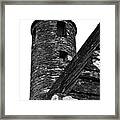 St Kevins Chapel Tower Glendalough Monastary County Wicklow Ireland Black And White Framed Print