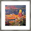 St Tropez Sailing Framed Print