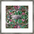 Stained Glass Art Nouveau Window Framed Print