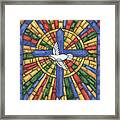 Stained Glass Cross Framed Print