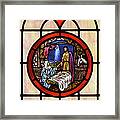 Stained Glass Nativity Window Framed Print