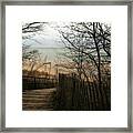 Stairs To The Beach In Winter Framed Print