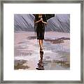 Standing-in-the-rain Framed Print