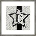 Star Of The Show Art Deco Monogram D Framed Print
