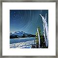 Star Trails Over Mt. Hood Framed Print