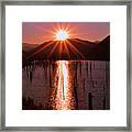 Starburst Sunrise - Earthquake Lake 005 Framed Print