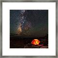 Starlight Camping On The Canyon Edge Framed Print
