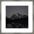 Starry Night Picture Lake Reflection Framed Print