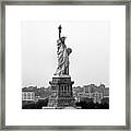 Statue Of Liberty Black And White Framed Print