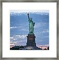 Statue Of Liberty - Sunset Framed Print
