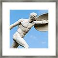 Statue Of Nude Man With Shield And Dagger Framed Print