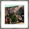 Steam Through The Rock Formations Framed Print