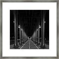 Steel Colonnades In The Night Framed Print