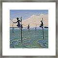 Stilt Fishermen Of Ahangama Framed Print