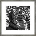 Stone Cairns 7791-101717-2cr-bw Framed Print