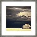 Storm Clouds Behind Abandoned Saskatchewan Barn Framed Print