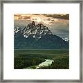 Storm Clouds Over The Tetons Framed Print