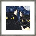 Strangeling's Felines - Black Cat Tortie Cat Framed Print