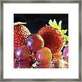 Strawberries And Grapes Framed Print