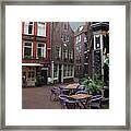 Street Cafe Mooy In Amsterdam Framed Print