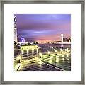Stunning Night View Of The Famous Hong Kong Island Skyline And V Framed Print