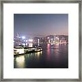 Stunning View Of The Twilight Over The Victoria Harbor And Star Framed Print