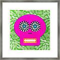 Sugar Skull Pink And Green Framed Print