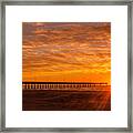 Sun Rising At Port Aransas Pier Framed Print