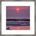 Sun Rising Through The Violet Cloud Bank Framed Print