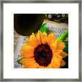 Sunflower And Saxophone Framed Print