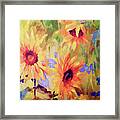 Sunflower Joy Watercolor Framed Print