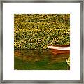 Sunflowers And Boats Framed Print