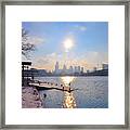 Sunny Schuylkill River In Winter Framed Print