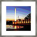 Sunrise At Wwii Memorial Framed Print