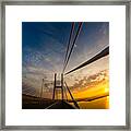 Sunrise Between The Cables Framed Print