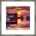 Sunrise On Rockport's Inner Harbor Framed Print