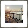 Sunrise Over The Charles River Shadow Framed Print