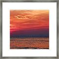 Sunrise Over The Horizon On Myrtle Beach Framed Print