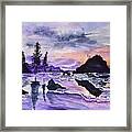 Sunrise Reflection At Second Beach Framed Print